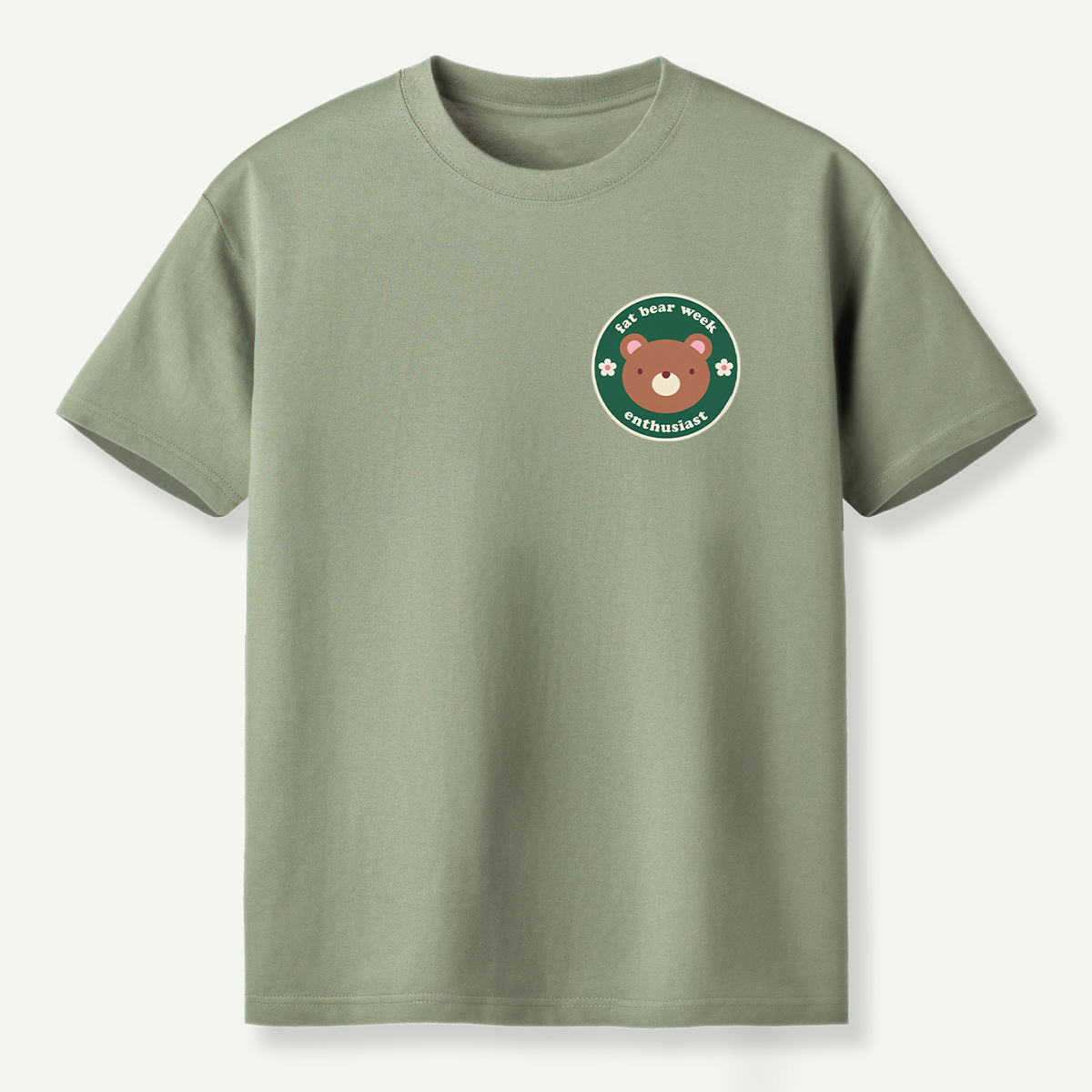 Fat Bear Week Enthusiast Cute Bear Badge T-Shirt