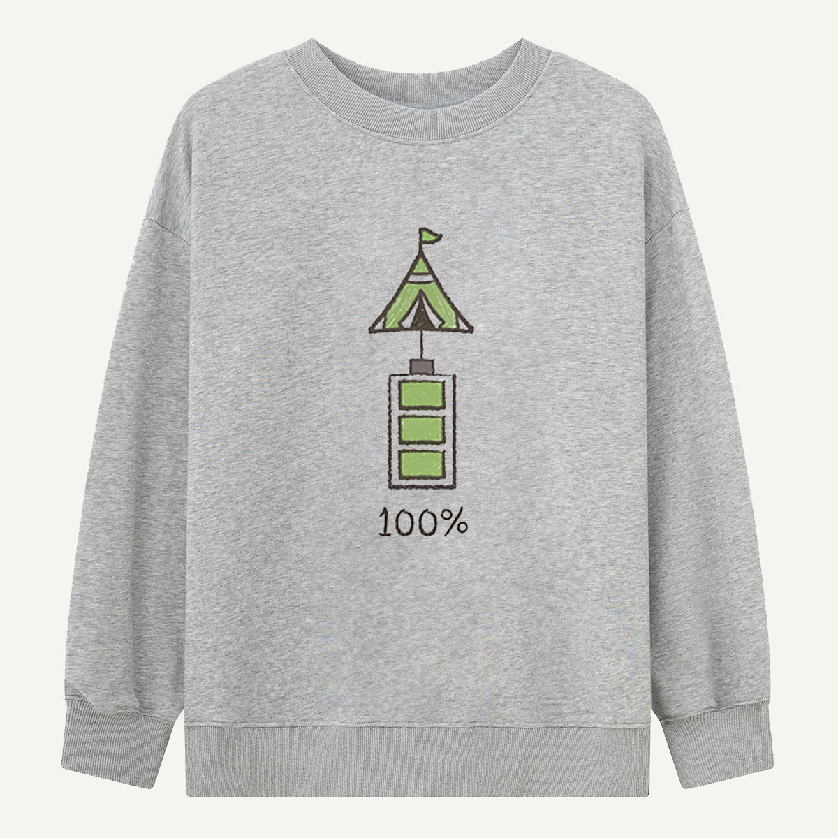 Camping Fully Charged 100% Sweatshirts
