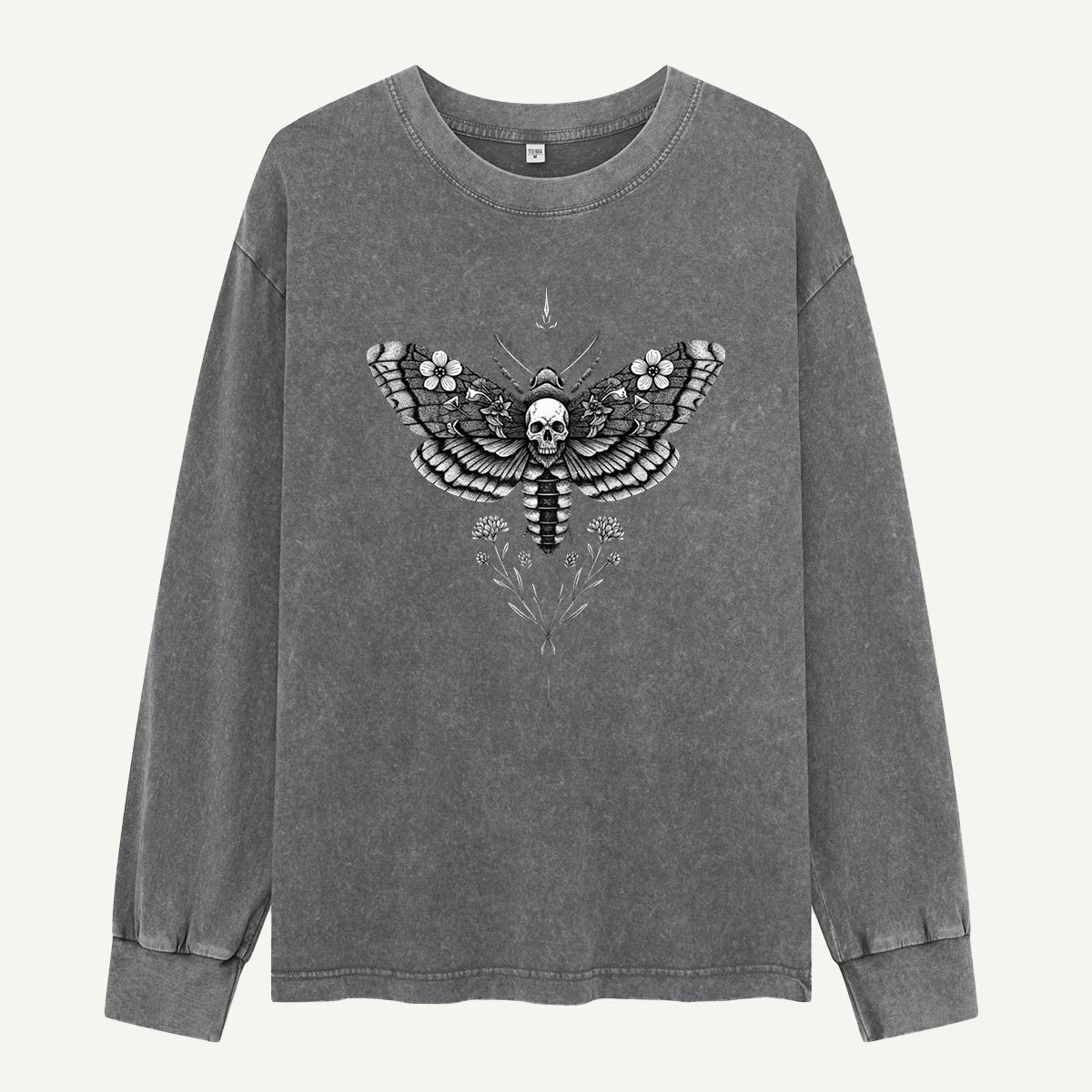 Moth of Mortal Bloom Washed Long‑sleeve