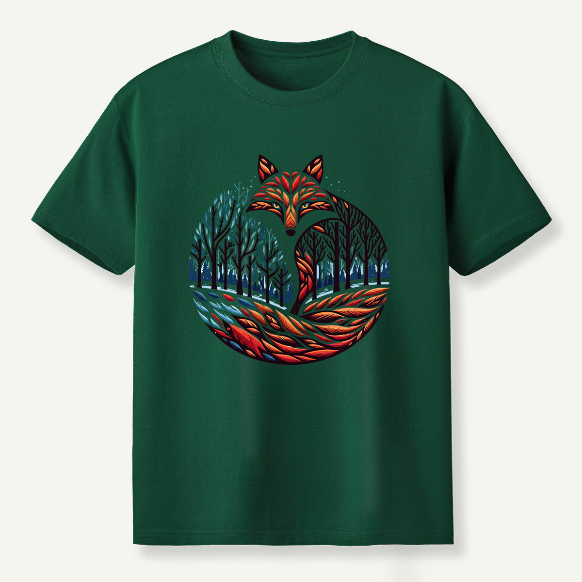 Fox Tail Winter Forestscape T-Shirt