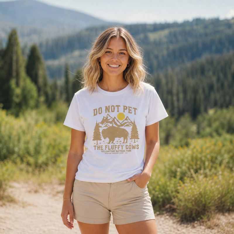 Do Not Pet the Fluffy Cows Yellowstone Sun T-Shirt