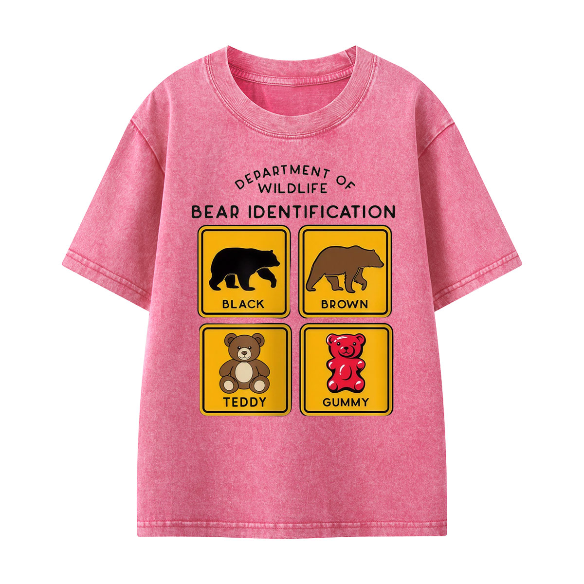 Department of Wildlife Bear Identification Kids Washed T-Shirt