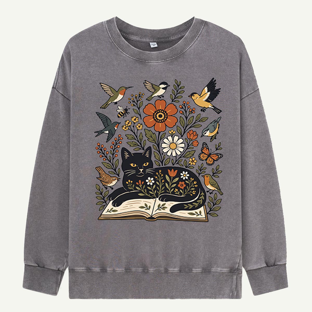 The Cat Who Read the Garden Washed Sweatshirts