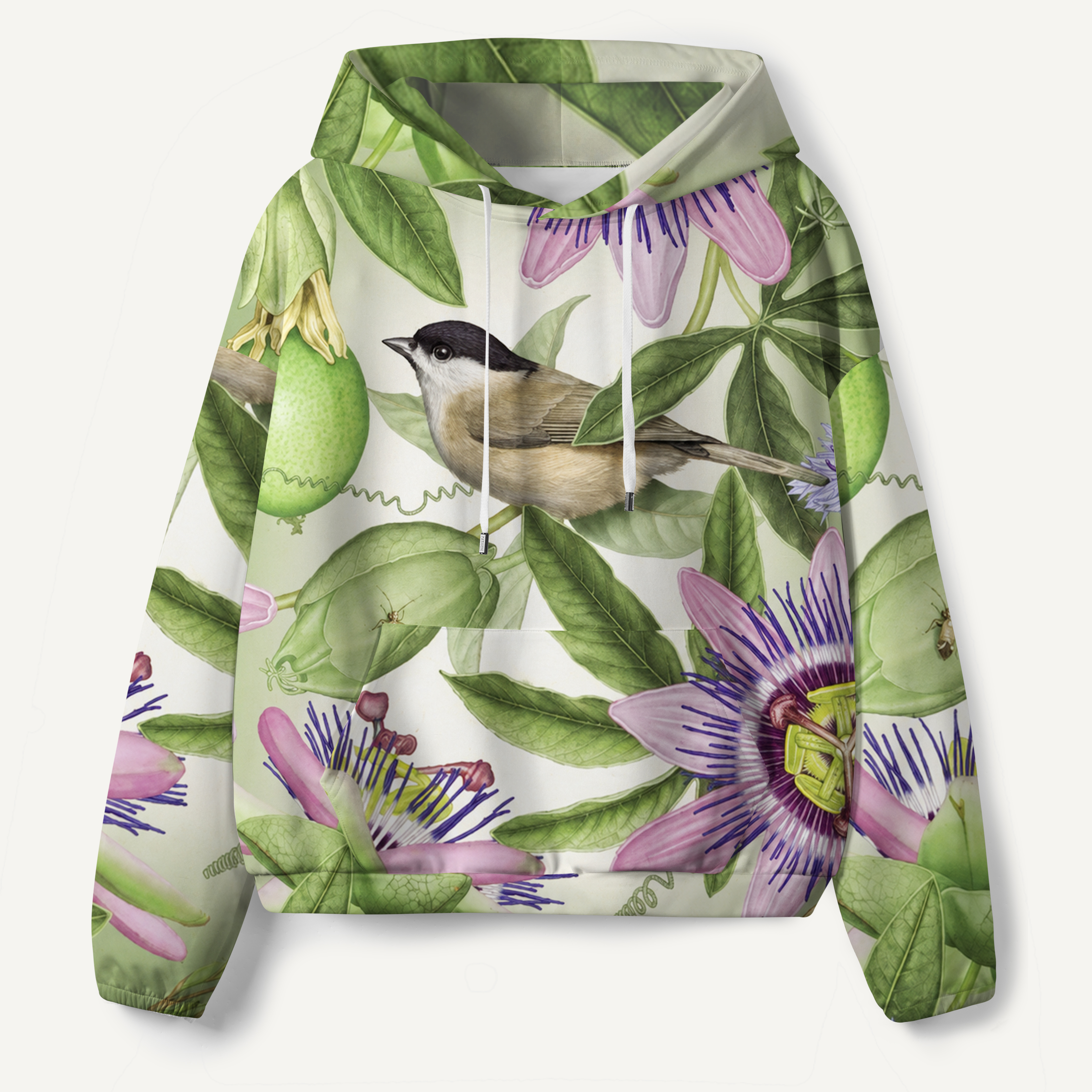 L Erbolario Bird Garden Botanical Collage All-over Printed Hoodie