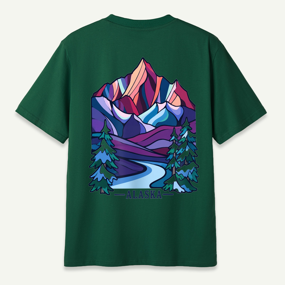 Alaska Abstract Mountain Winter Landscape T-Shirt