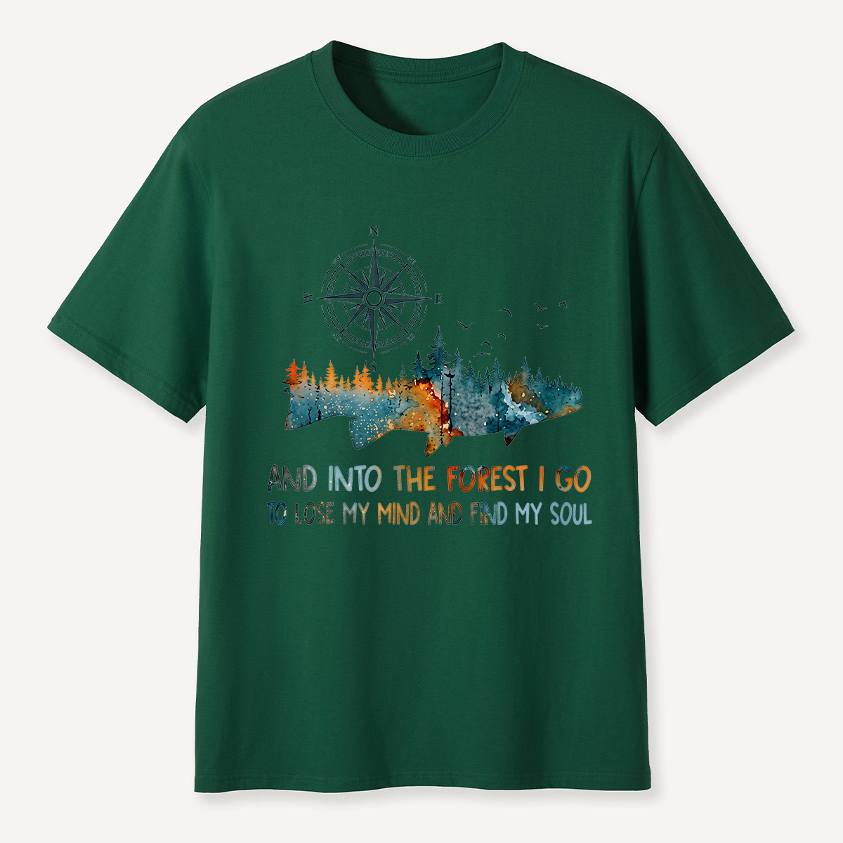 And Into the Forest I Go Bear Compass T-Shirt