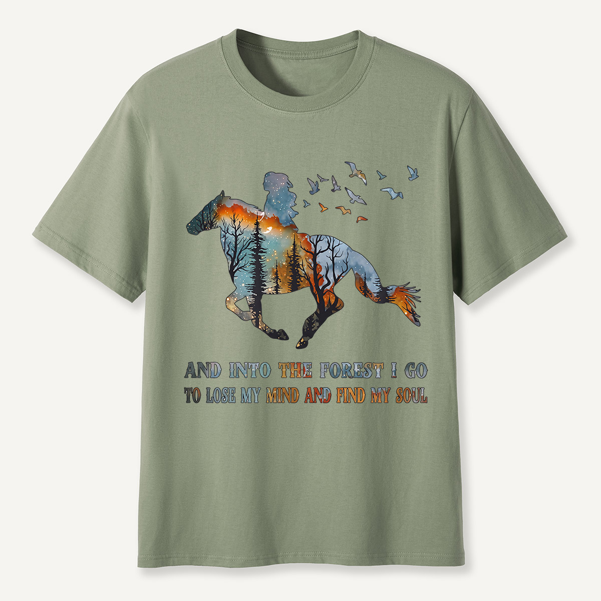 And Into the Forest I Go Horse Silhouette T-Shirt