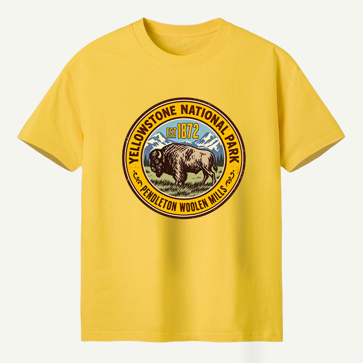 Yellowstone National Park Bison Vintage Emblem T-Shirt
