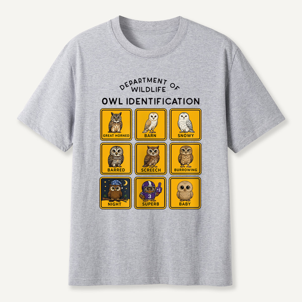 Department of Wildlife Owl Identification T-Shirt