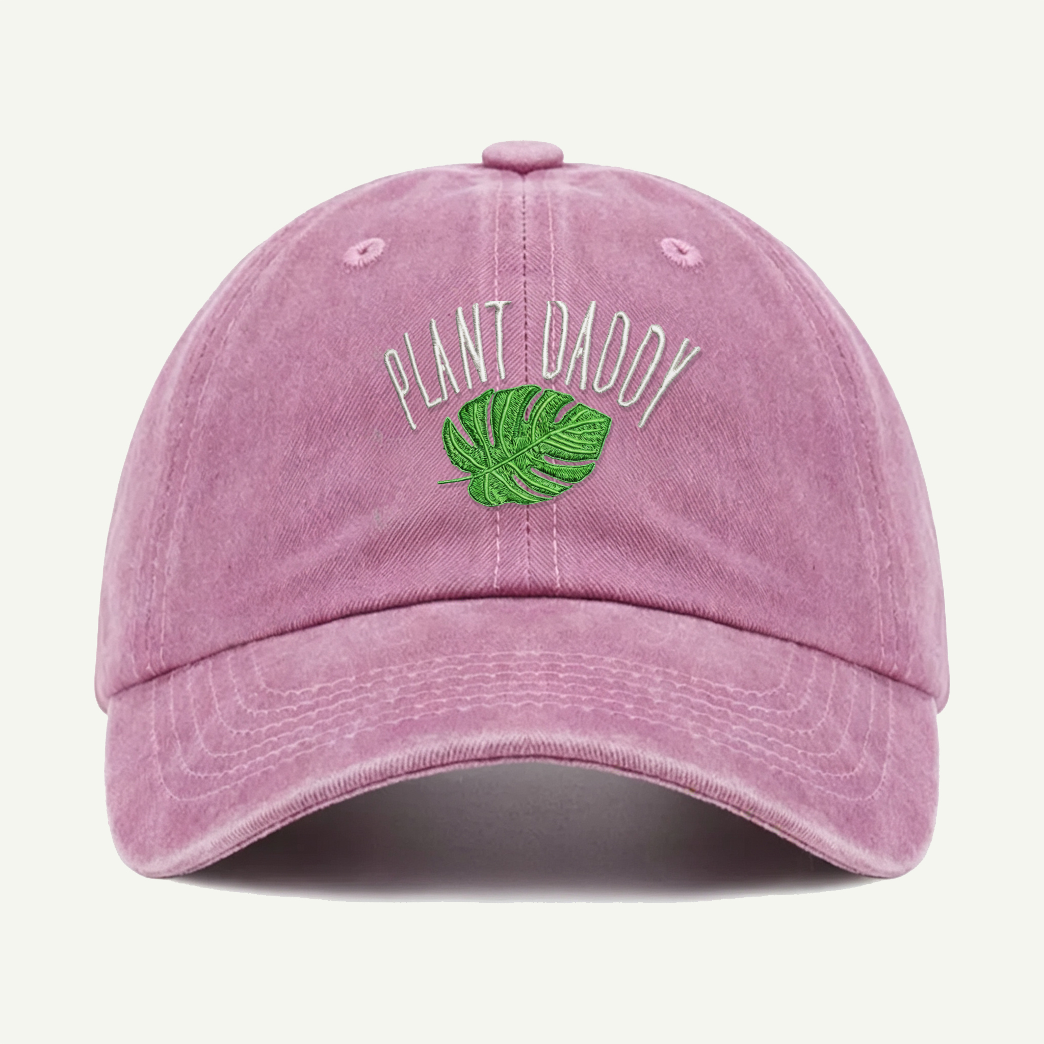Plant Daddy Tropical Leaf Washed Embroidered Hat