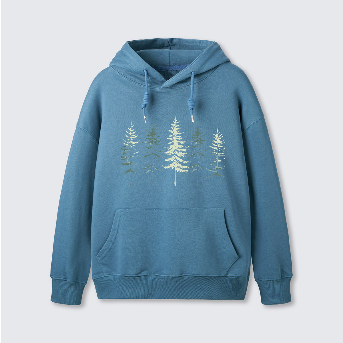 Minimal Pine Forest Silhouette Hoodie
