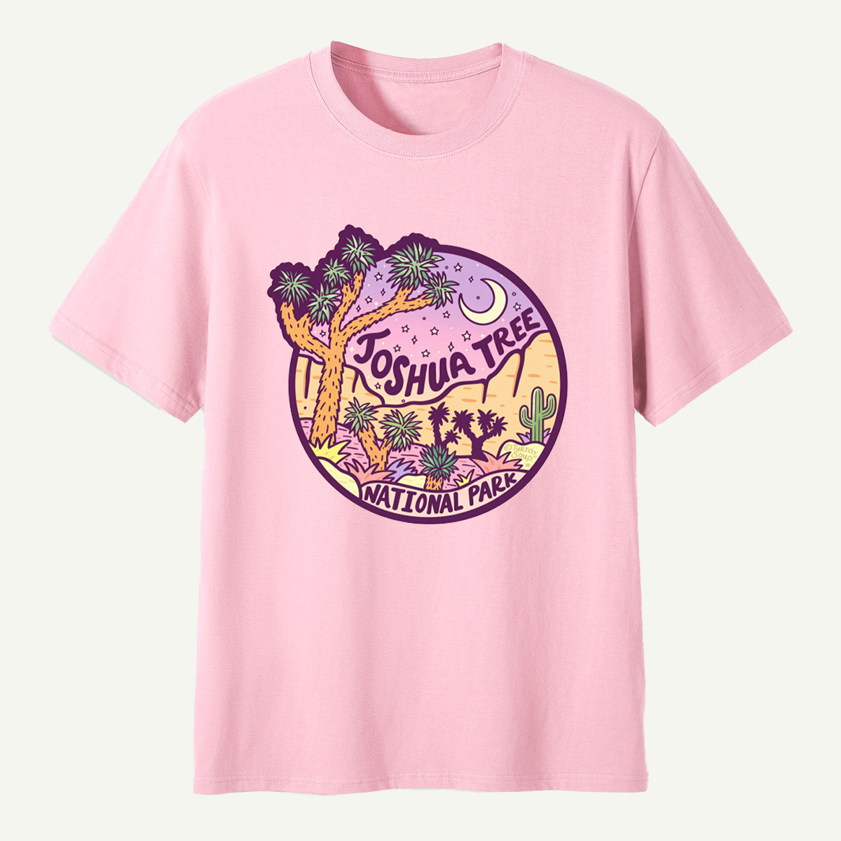 Joshua Tree National Park Desert Moonlight Landscape T-Shirt