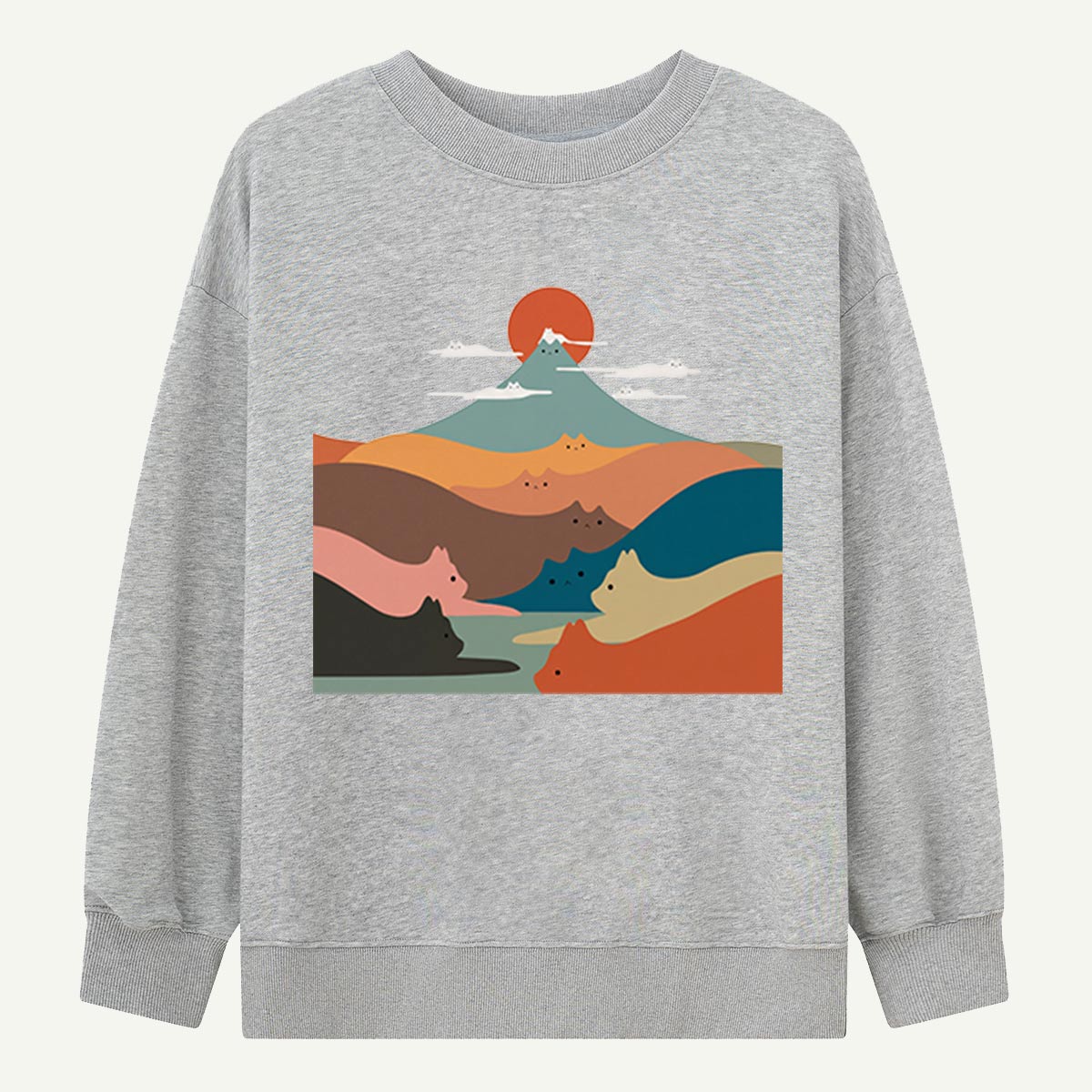 Cat Mountain Landscape Sweatshirts