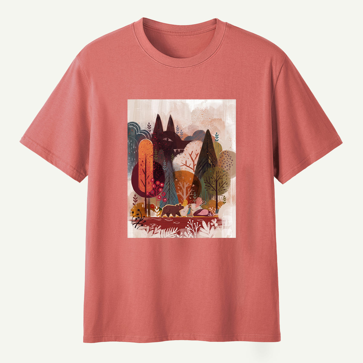 Autumn Fox Forest Storybook Scene T-Shirt