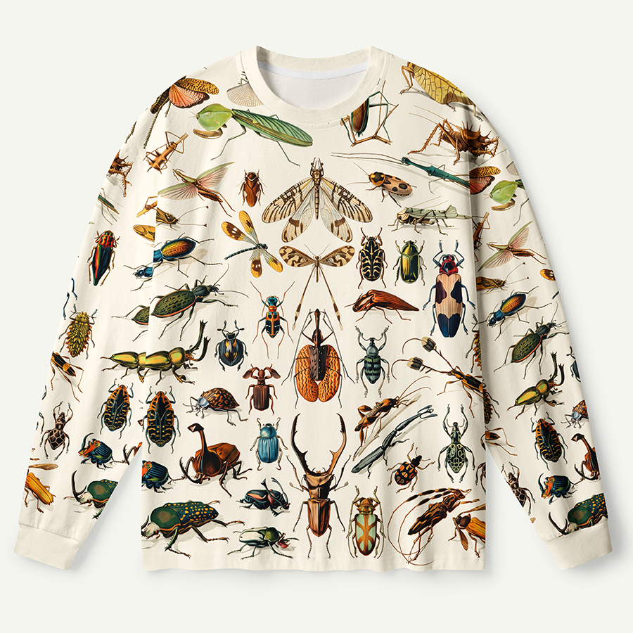 Vintage Insect Natural History Collection Premium Pure Cotton Long Sleeves