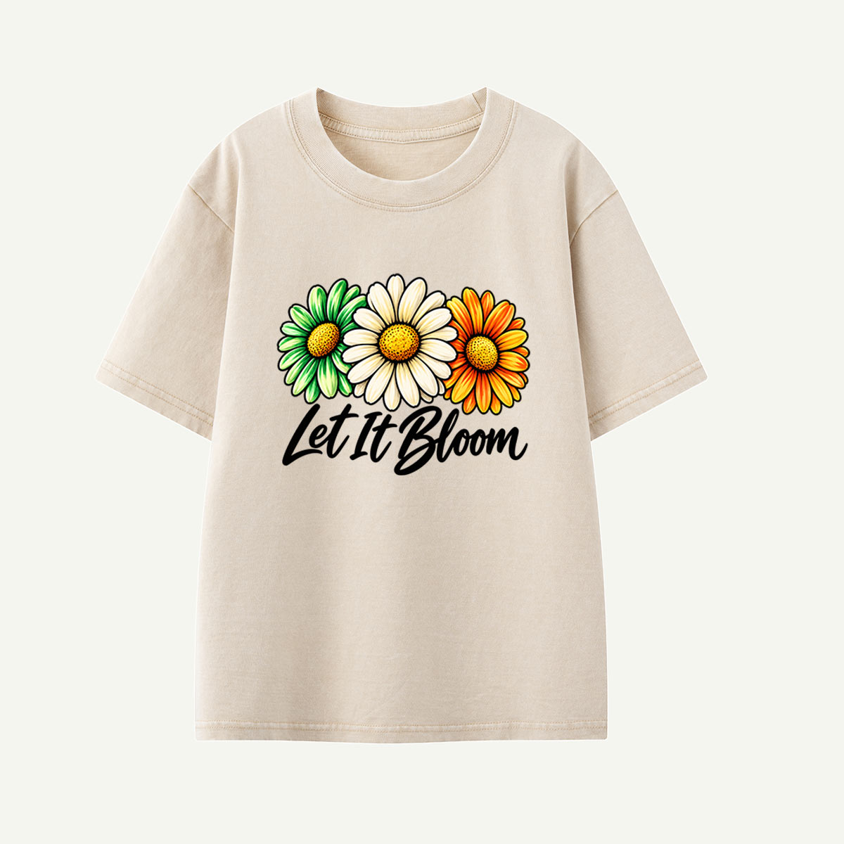 Life Is Good Floral Daisy Kids Washed T-Shirt