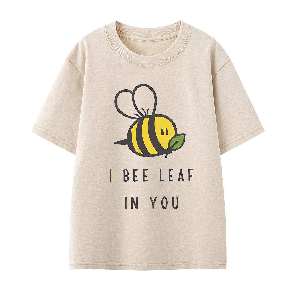 I Bee Leaf In You Kids Washed T-Shirt
