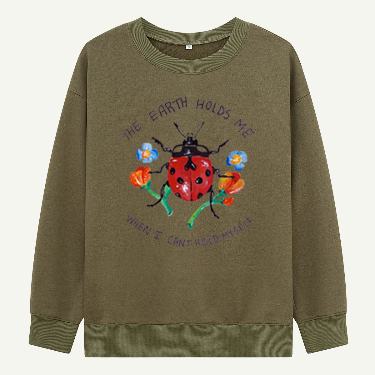 Earth Holds Me Ladybug Comfort Sweatshirts