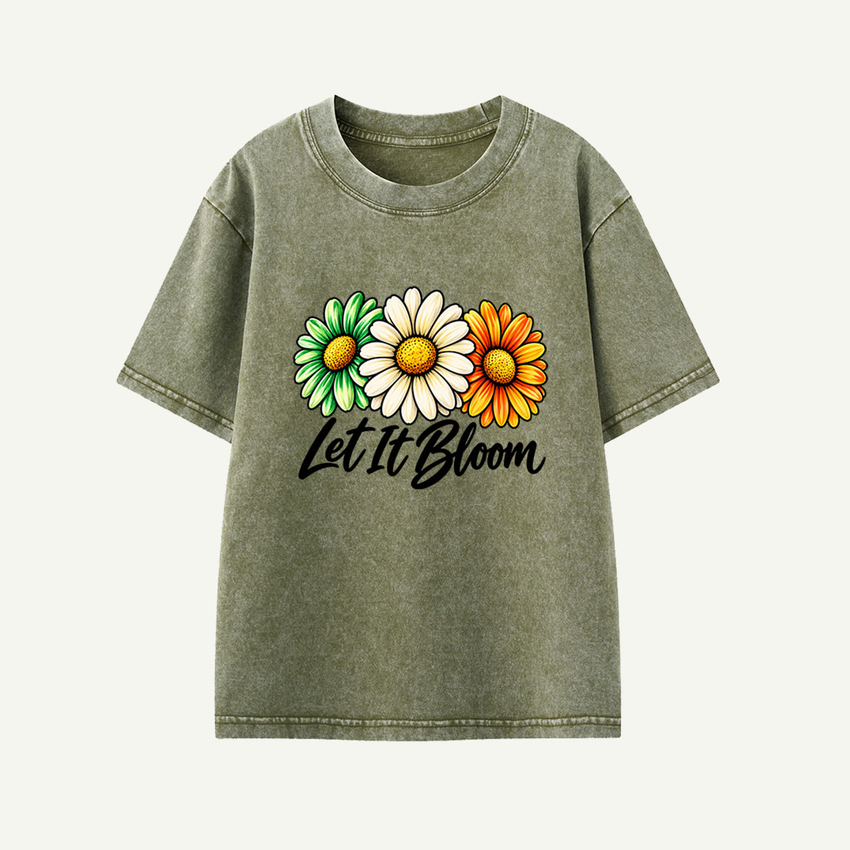 Life Is Good Floral Daisy Kids Washed T-Shirt