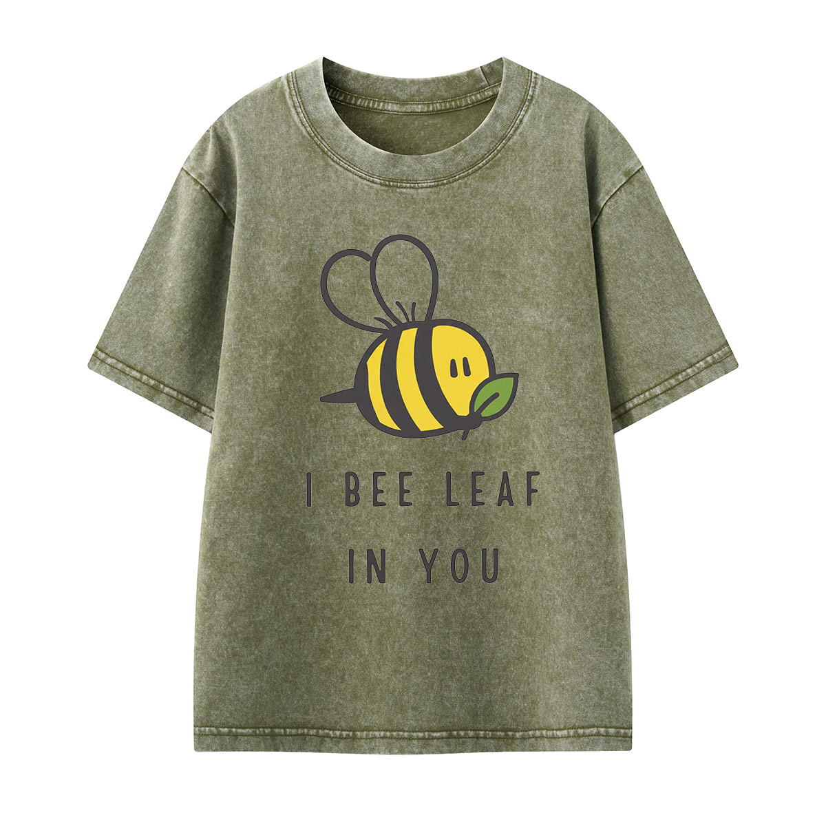 I Bee Leaf In You Kids Washed T-Shirt
