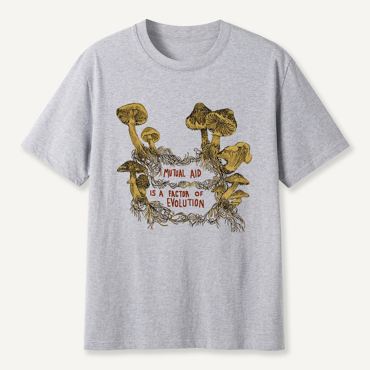 Mutual Aid Mushroom Evolution T-Shirt