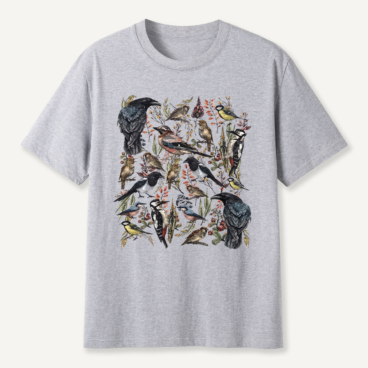 Vintage Wild Birds Botanical T-Shirt