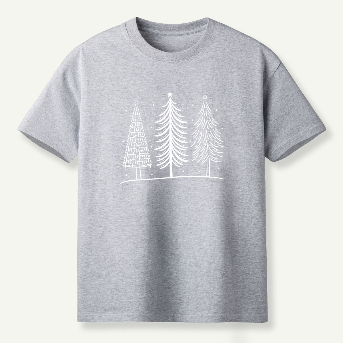 Hand Drawn Winter Christmas Tree Trio T-Shirt