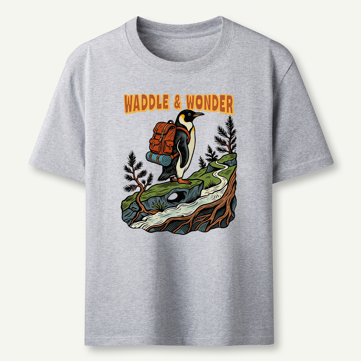 Waddle Wonder Penguin Backpacker T-Shirt