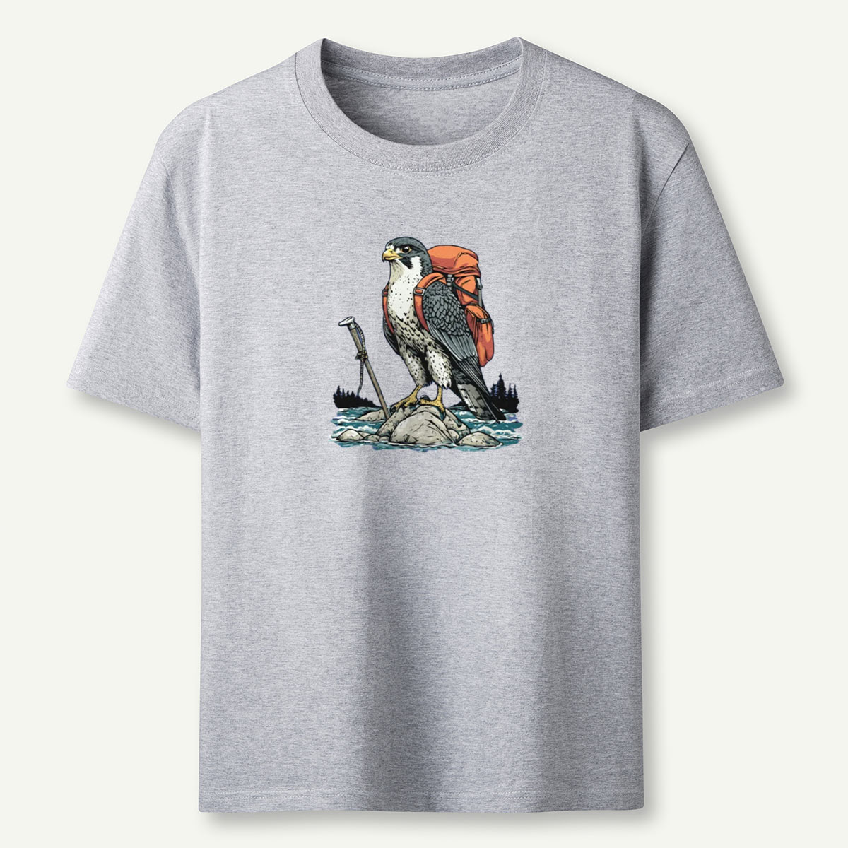 Falcon On River Backpacker T-Shirt