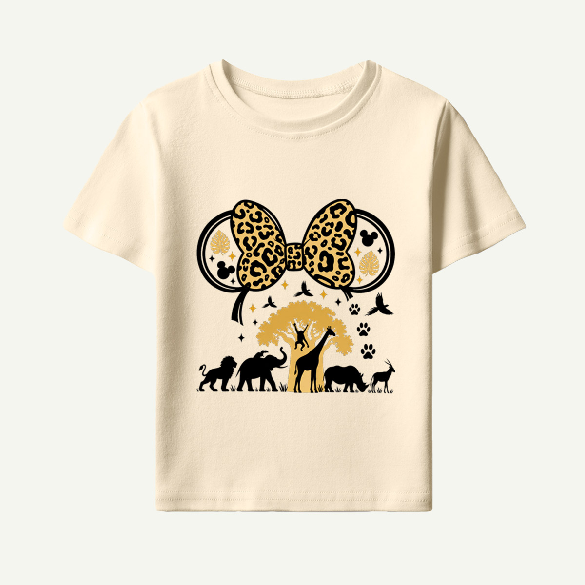 Leopard Bow Wildlife Silhouette Kids T-Shirt