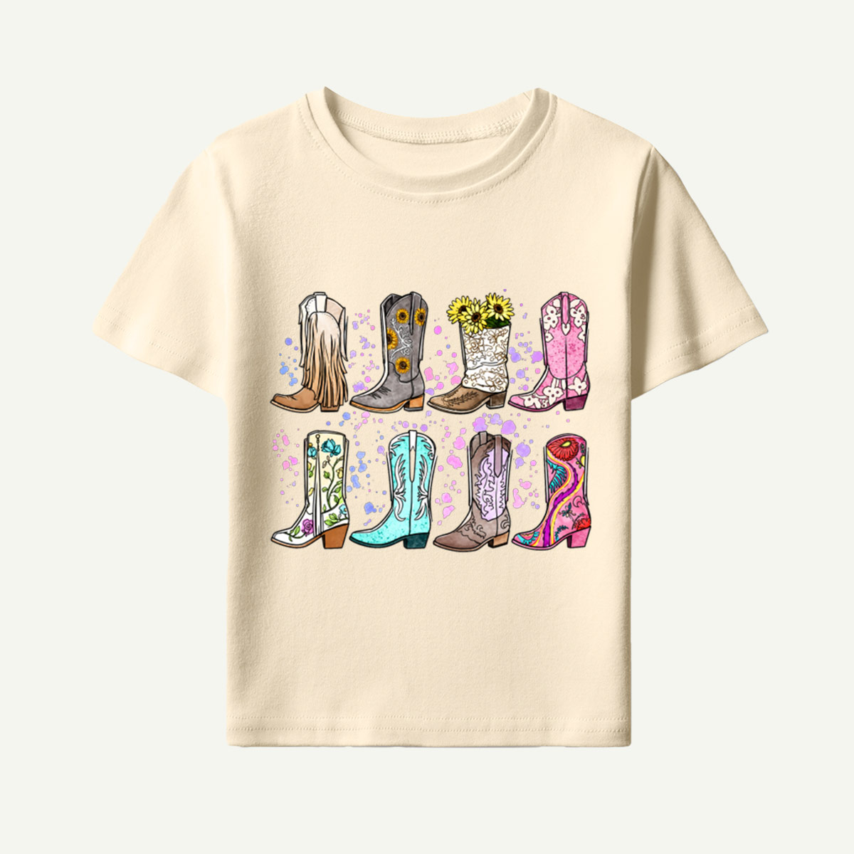 Colorful Western Boots Collection Kids T-Shirt