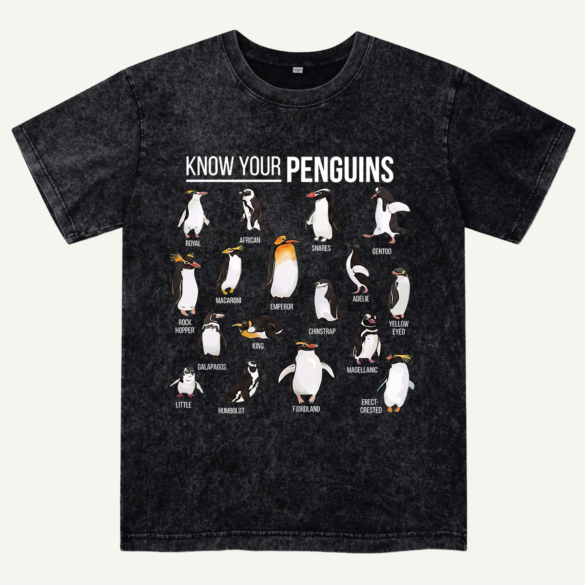 Know Your Penguins Washed T-Shirt