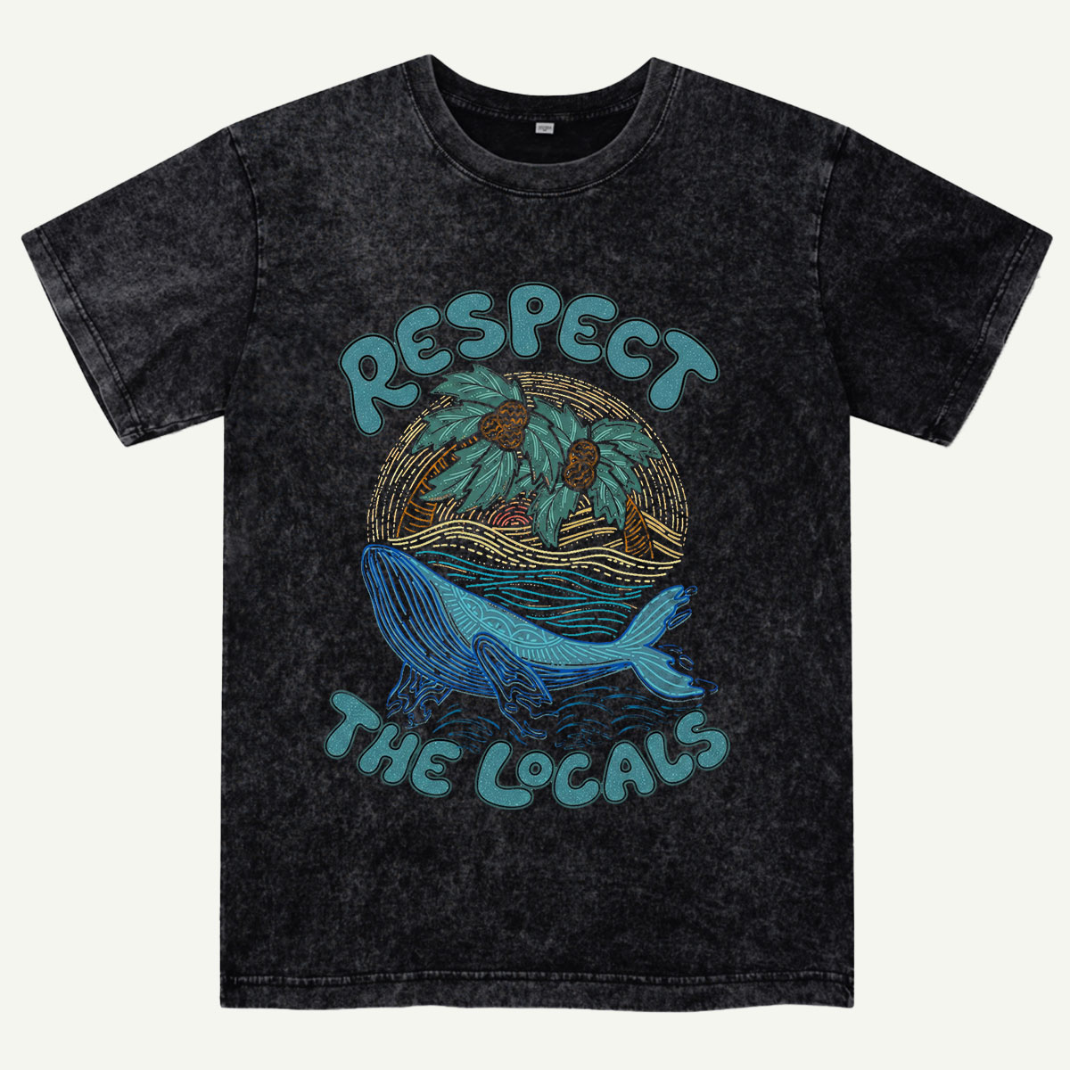 Respect the Ocean Whale Washed T-Shirt