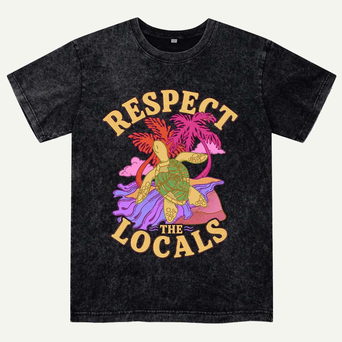 Sea Turtle Tropical Beach Washed T-Shirt