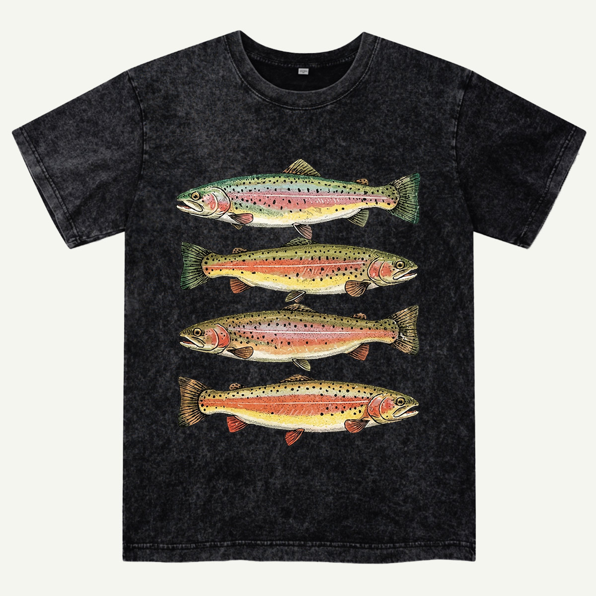 Rainbow Trout Fishing Washed T-Shirt