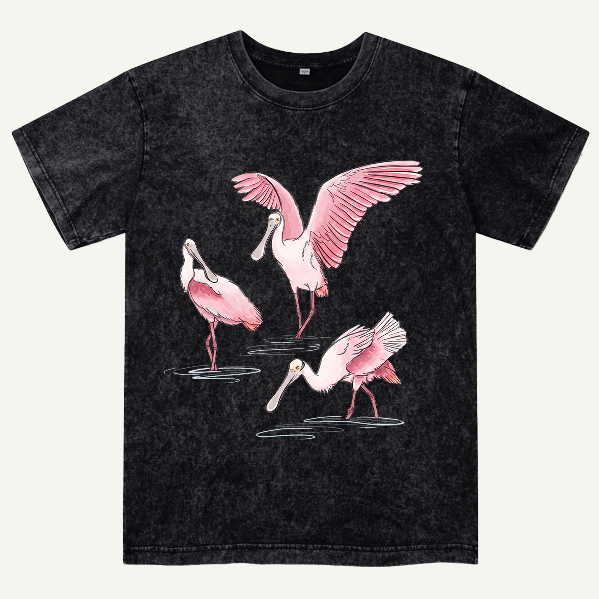 Roseate Spoonbill Bird Washed T-Shirt