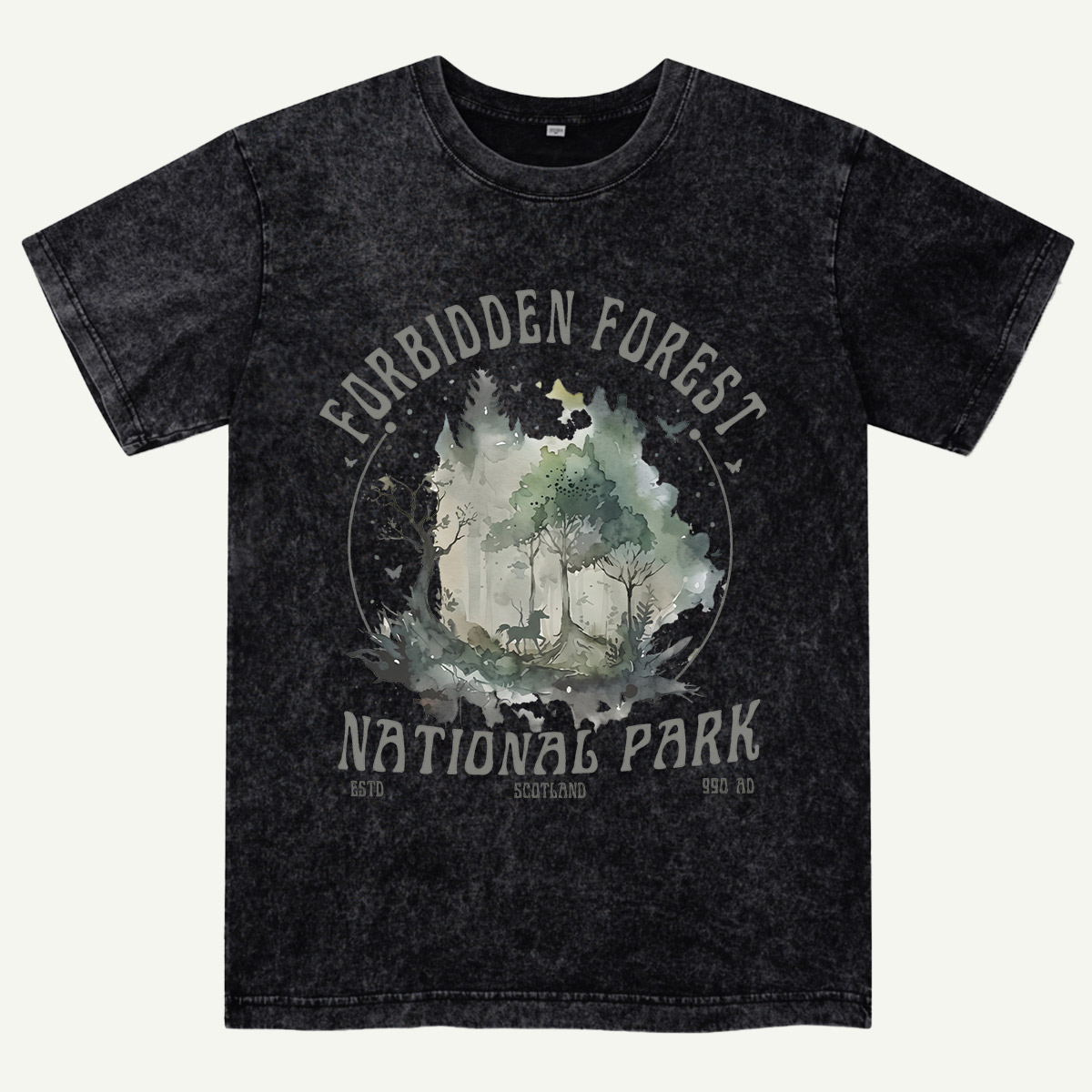 Forbidden Forest National Park Watercolor Washed T-Shirt