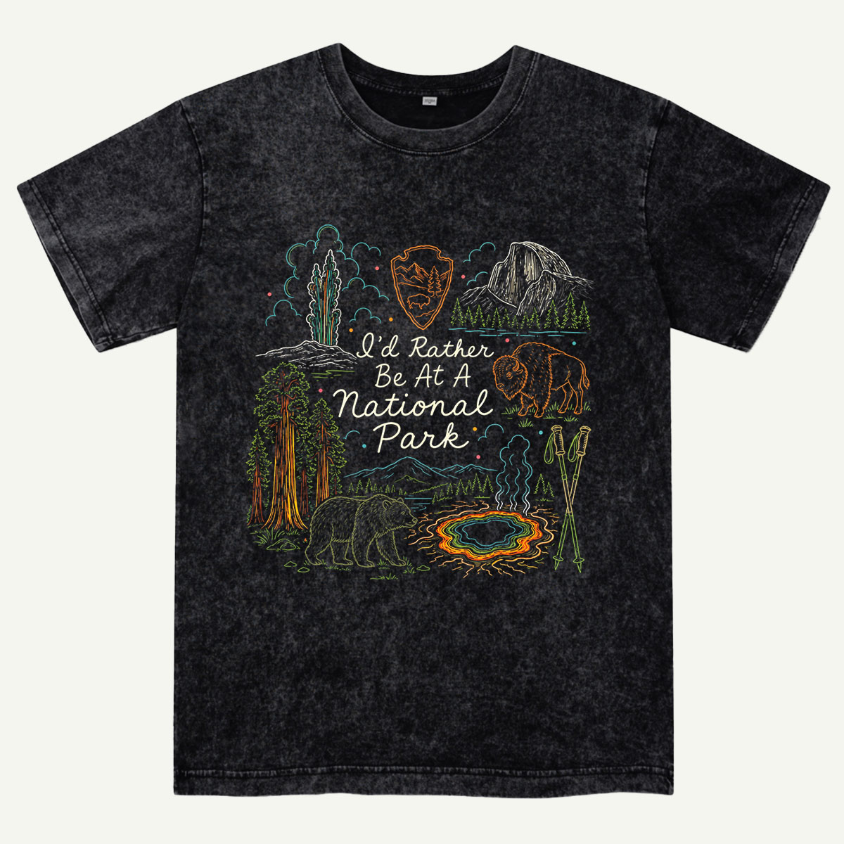 I’d Rather Be at a National Park Washed T-Shirt