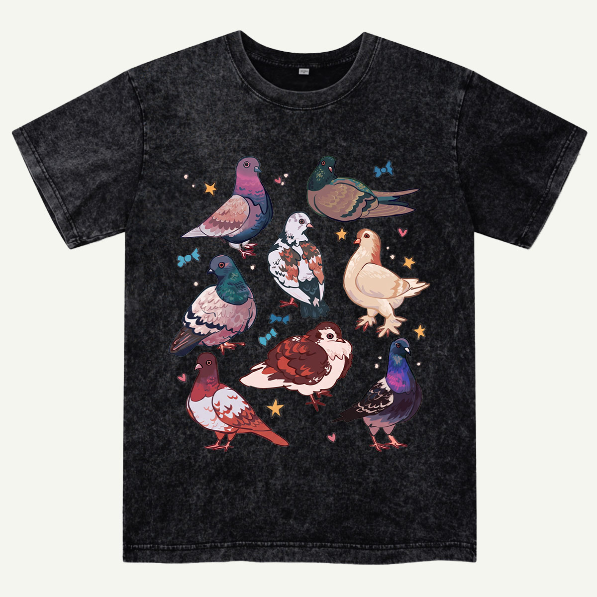 Cute Pigeon Squad Washed T-Shirt