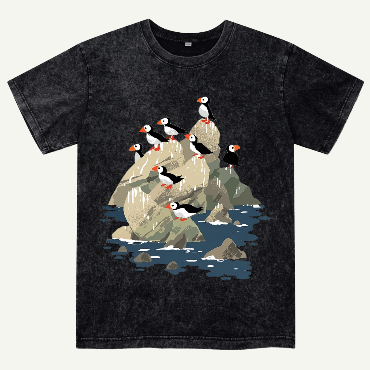 Coastal Wildlife Ocean Bird Washed T-Shirt