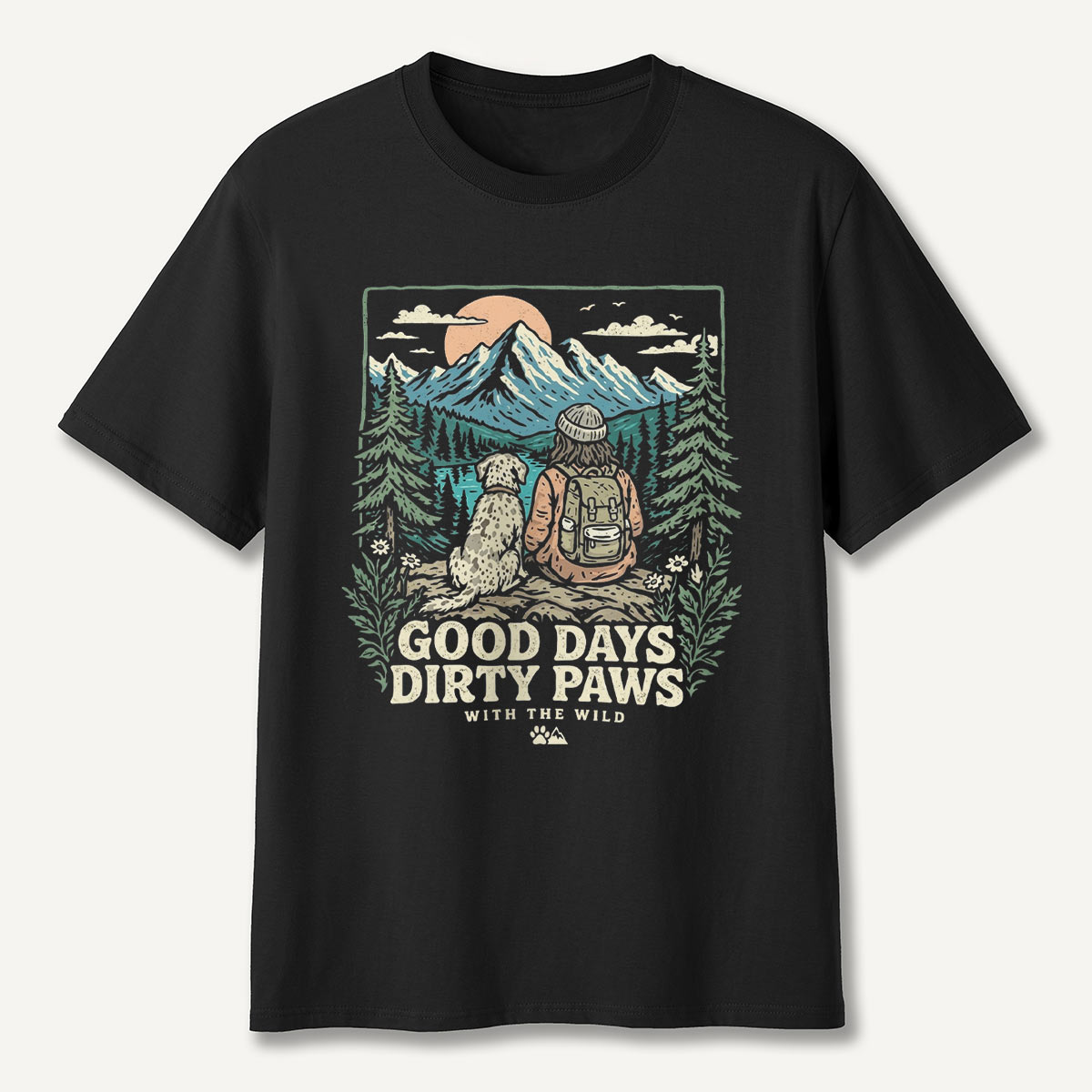 Adventure Dog & Mountain Outdoor Hiking T-Shirt