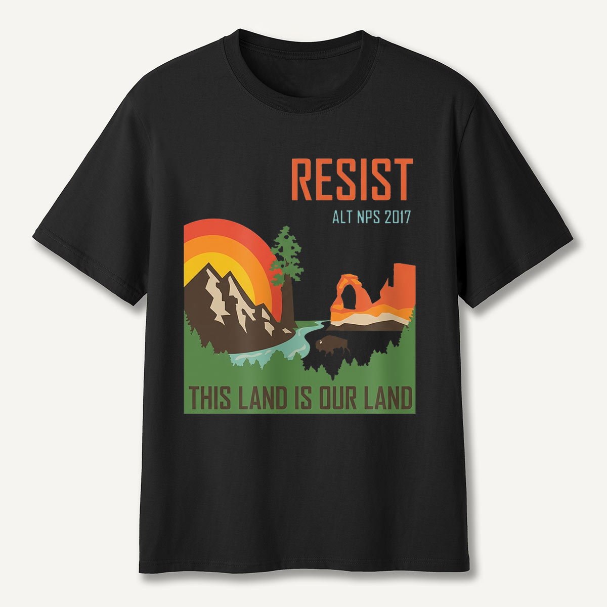 Retro Wilderness Landscape Mountain Adventure T-Shirt
