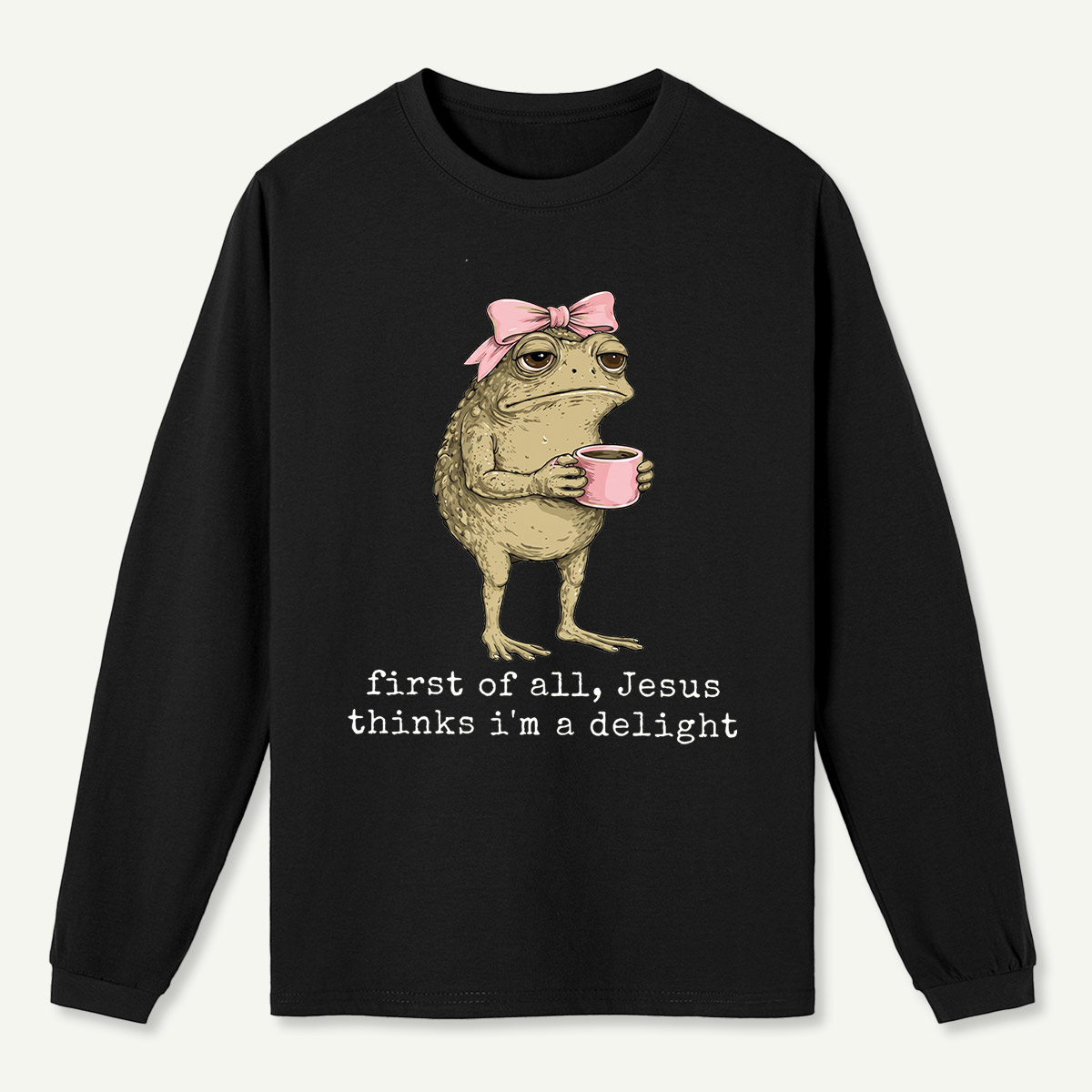 Sleepy Frog Coffee Lover Long Sleeve T-Shirt