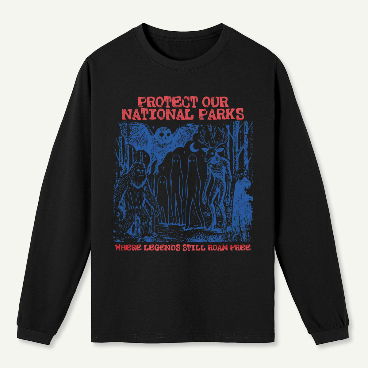 Cryptid National Parks Protect Our Parks Long Sleeve T-Shirt
