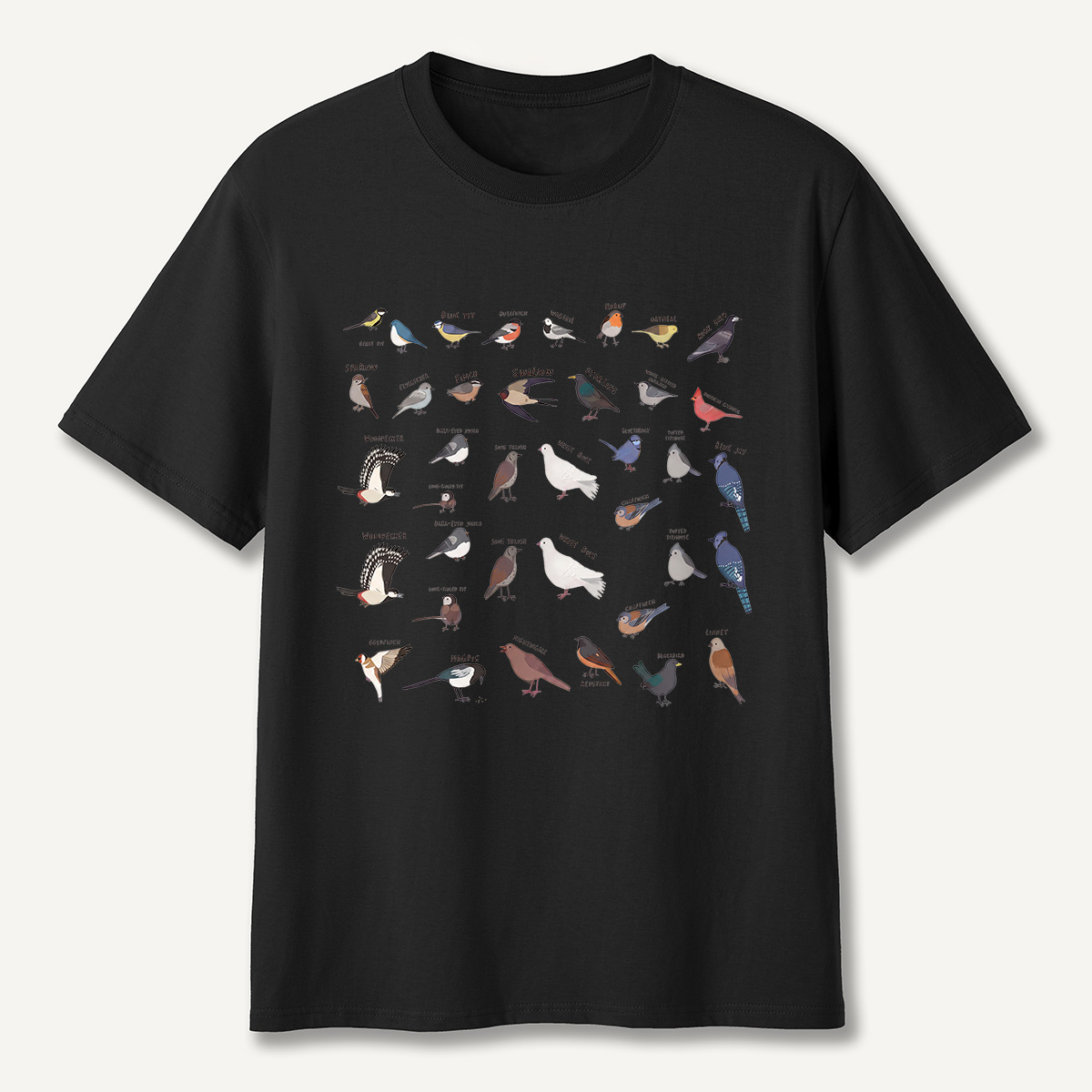MDCTBYWY26071702Full Wrap Bird Species Guide T-Shirt