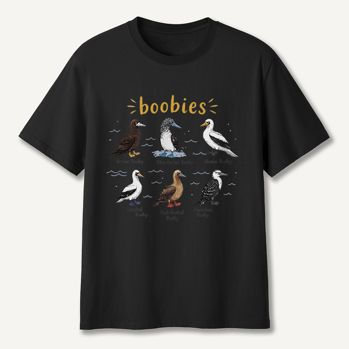 MDCTBYWY26072002 Boobies Bird Species Guide T-Shirt