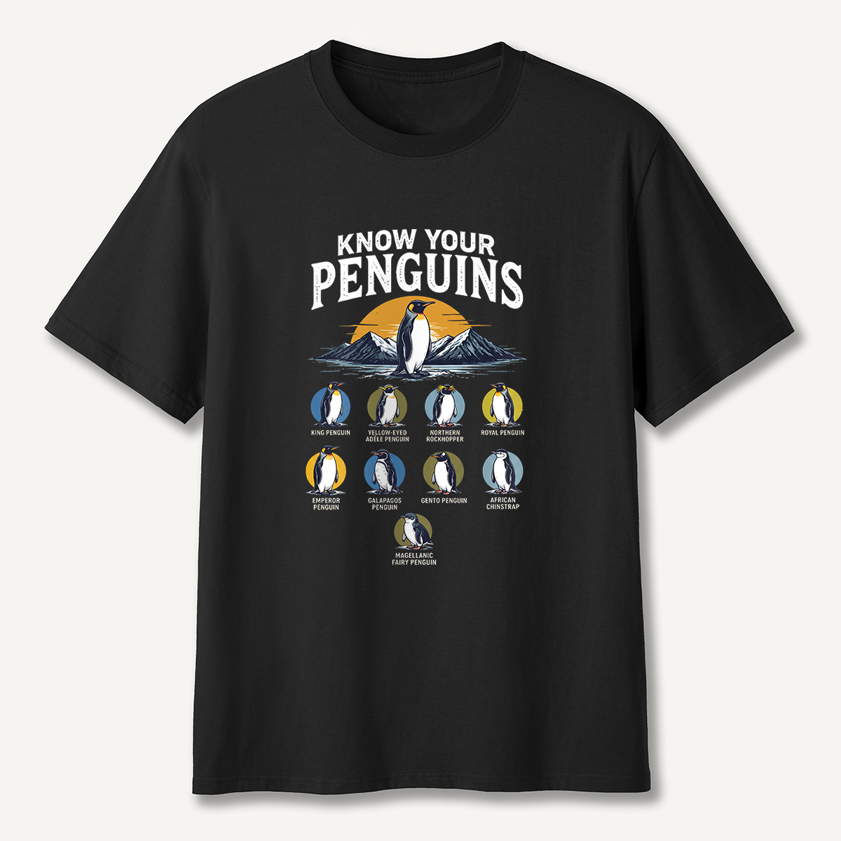 MDCTBYWY26072306 Know Your Penguins T-Shirt