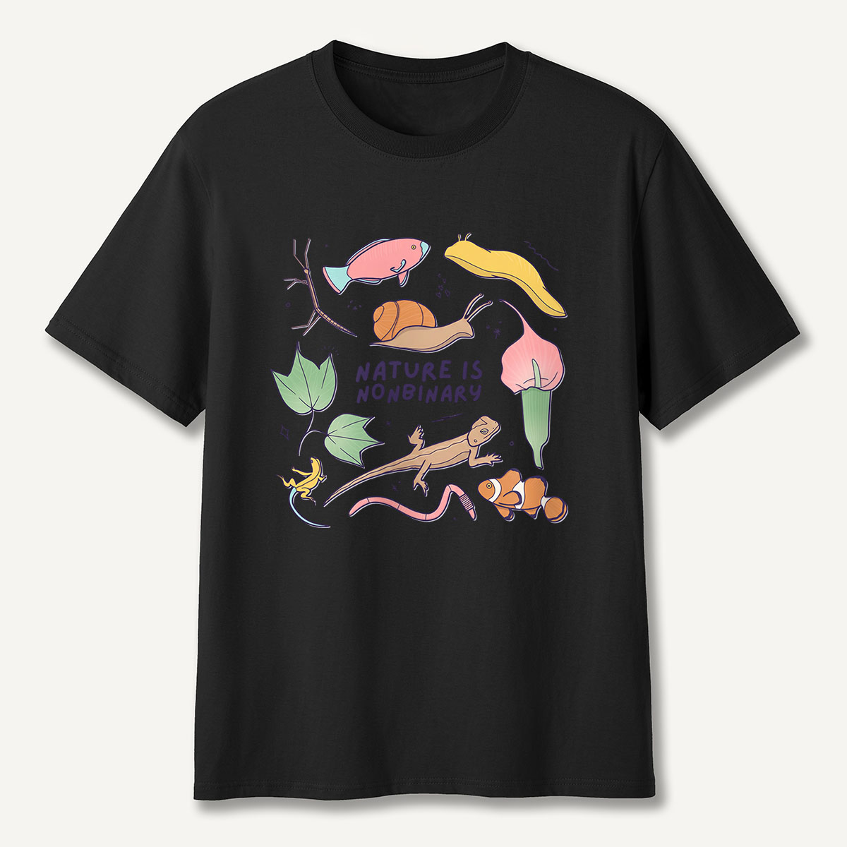 MDCTBYWY26072405 Nature is Nonbinary T-Shirt