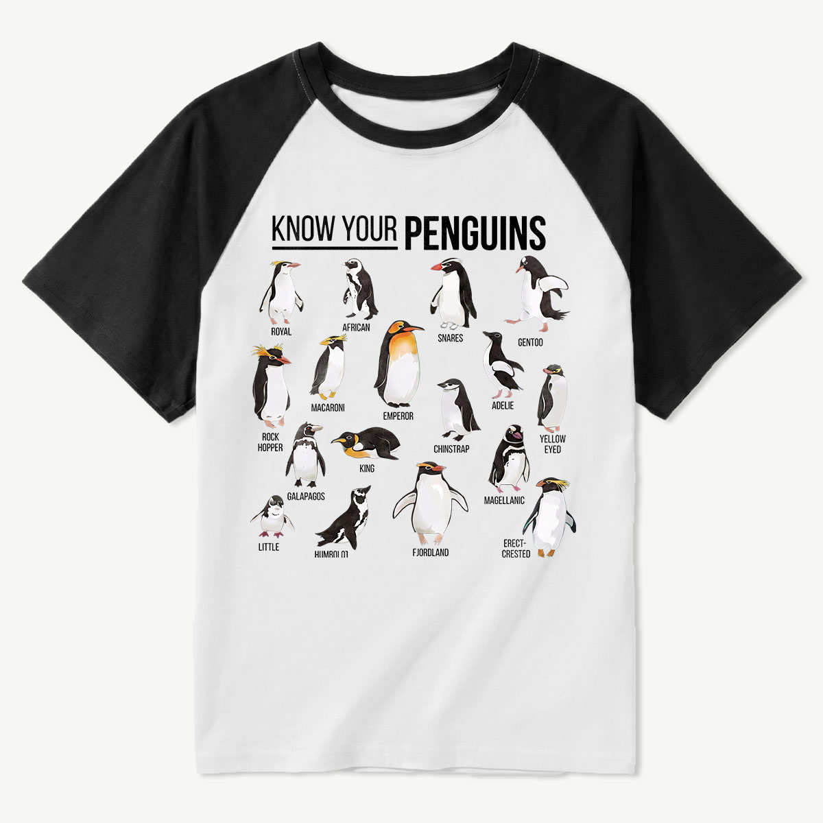 Know Your Penguins Raglan T-Shirt