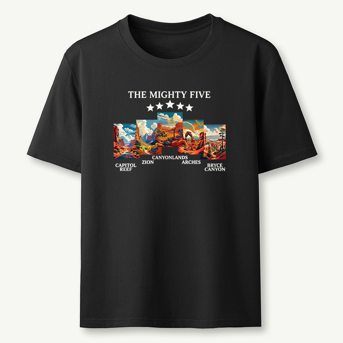 Vintage Moab Utah Souvenir Big 5 Mighty Five 1 National Park T-Shirt